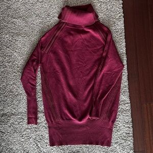 Seraphine Raspberry Roll Neck Maternity & Nursing Sweater